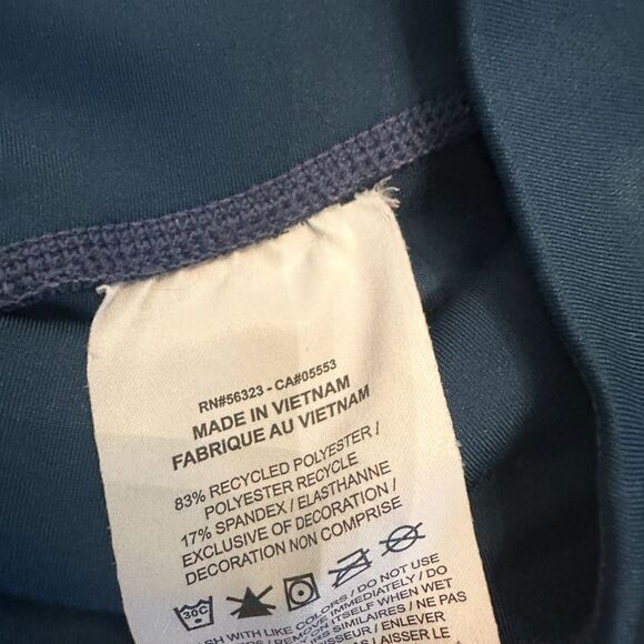 Nike Navy Leggings with Yellow Stripe - Picture 7 of 8